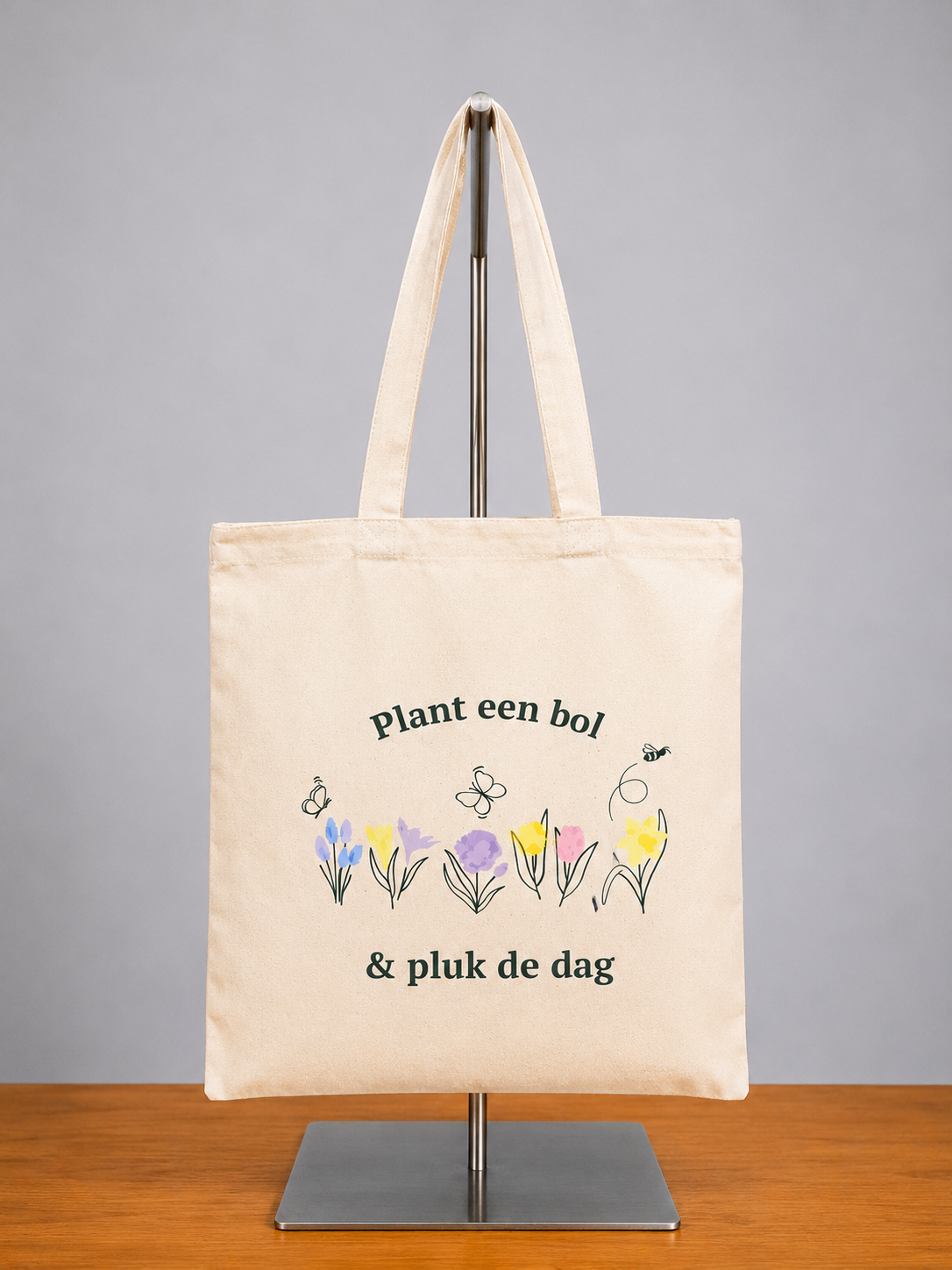 Canvas tas – Plant een bol & pluk de dag